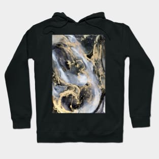 Abstract Art Black Gold Grey Hoodie